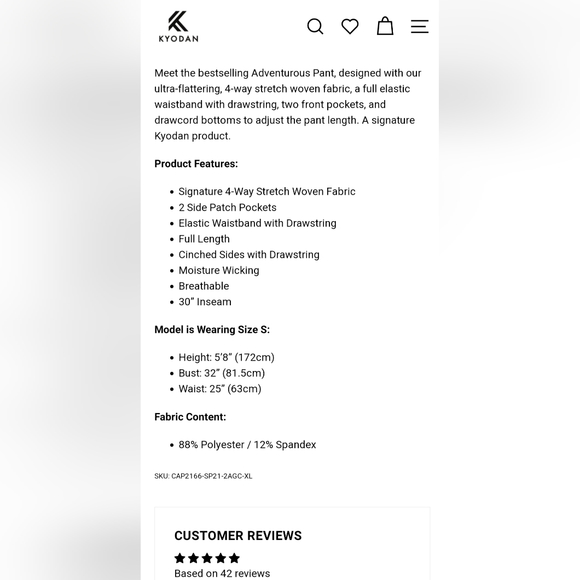 🆕 Track Parachute Yoga Pants XXL | Sold Out! | NEW Lightweight Hiking KYODAN - Picture 5 of 16